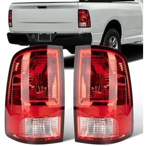 Autoverve Tail Lights Fit Dodge Ram 1500 2500 3500 2009 2010 2011 2012 2013 2014 2015 2016 2017 2018 Rear Brake Back Up Cover Taillights Lens Assembly Left Driver Right Paeenger Side (Lamp Included)