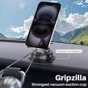 2 x 360 Adjustable Vacuum Magnetic Phone Holder for Your Car, Suction Cup Phone Mount with Strong Magnet, Foldable Car Phone Holder Compatible with MagSafe iPhone 17 Pro Max Air 16 15 Plus (Straight Arm)