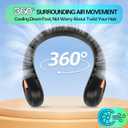 KIDEE Neck Fan, Portable Bladeless Neck Fans, Upgrade 360 Airflow, Super Quiet, 3 Speeds, 4000mAh Personal Wearable Neck Fan, Upgraded Cooling Air Volume USB Rechargeable Hands Free Fan