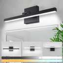 Zouzai Modern LED Bathroom Vanity Light Bar Black IP44 Over Mirror Bath Wall Fixture 5CCT Adjustable, Dual-Sided, 180 Adjustable Angle (16 inch) BLACK