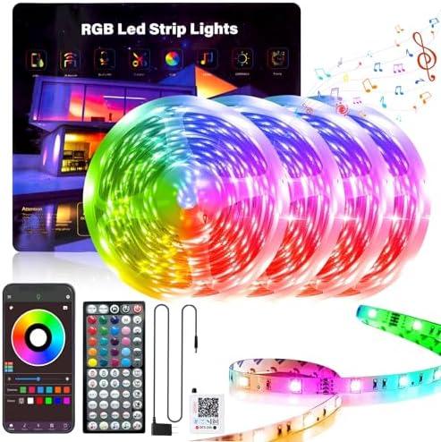 GANZQH 400FT Led Lights for Bedroom, Color Changing RGB Led Strip Lights Indoor, Remote and App Control Led Light Strip Music Sync , DIY Fancy Led lights for Room Home Decor Ambient Lighting (4*100FT)