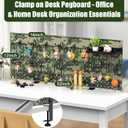 CCCEI Desk Organizer and Storage with Charging Station, Army Green Clamp on Table Pegboard, Gaming Standing Office Supplies Shelf Accessorie, Metal Peg Board Privacy Panels, Gifts for Men, 6FT.