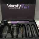 Vincofy 7-in-1 Hair Dryer Brush and Hair Styler Set  Fast Drying, Curling, Straightening & Volumizing  Hot Air Styling Tool with No Heat Damage  for All Hair Types  Purple