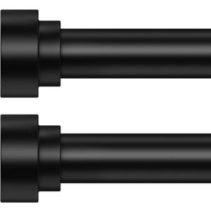 HEI! DEAR 2 Pack Black Curtain Rods for Windows 28 to 48 Inch (1.5-5ft), 1 Inch Adjustable Curtain Rod,Heavy Duty Curtains Rod, Thicken Sturdy Drapery Rods, Matte Black,30"-58"