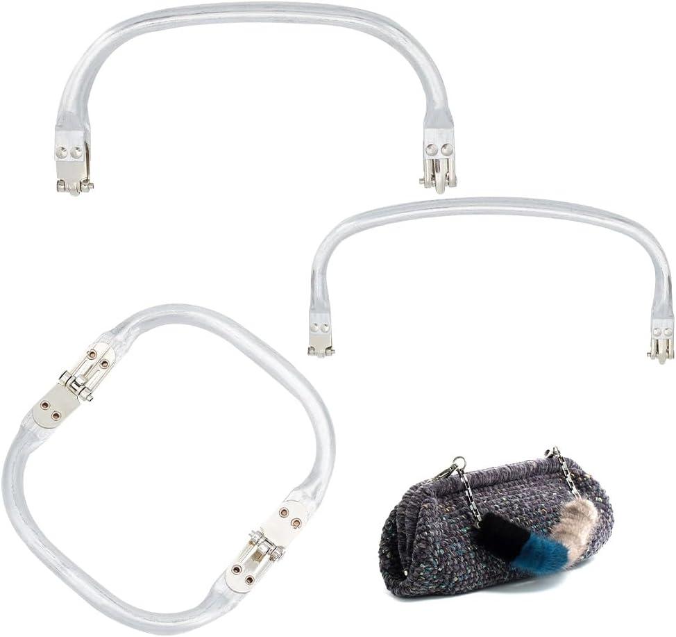 PH PandaHall 3pcs Aluminum Purse Frame Handles, 3 Sizes Kiss Lock Clasp Bag Frame Replacements Internal Tubular Frame for Handbag Purse Repair Sewing Bag, 24.4/19.5/12.4mm (1/0.77/0.49")