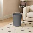 Small Plastic Trash Can - 1.8 Gallon - Grey - Wastebasket Garbage Can Container - Bathrooms, Laundry Room, Kitchens, Offices