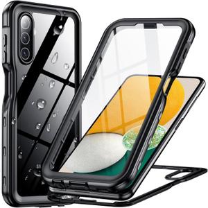 Temdan for Samsung Galaxy A13 5G Case,Waterproof Built-in Lens & Screen Protector[Full Body Shockproof][Military Drop Proof][Dustproof][IP68 Underwater] Protective Cover for A13 5G 6.5-Black/Clear