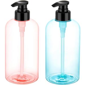 Bynccea Plastic Pump Bottle 16 oz/500 ml Empty Shampoo Pump Bottles Dispenser Portable Pump Bottles for Shampoo and Conditioner Liquid