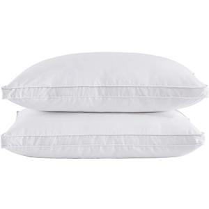 puredown Goose Feather Down Pillows, Soft Gusseted Bed Pillows for Sleeping with 100% Cotton Shell, Set of 2, King Size