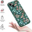 for iPhone 15 Case Anti Scratch Soft Microfiber Lining, Soft Shockproof Slim Fit Floral for iPhone 15 Phone Cover 6.1 inch-Leaf Green