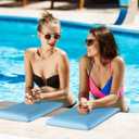 Novabright 2 Pcs 16 Inch Pool Edge Seat Poolside Cushions Seating Mat with Soft Foam Pad Anti-Slip Waterproof Bath Poolside Seat Chair Light Blue Pool Accessories for Summer Outdoor Beach