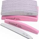 35 Count 100/180 Grit Nail Files and Buffers Kit, Reusable Sanding Buffing Blocks Sponge File Double Sides Emery Boards (Group A-Pink)