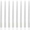 8 Pack 10 Inch Smoke-Gray Spiral Taper Candles Long Burning Dripless Candles for Party Dinner Home Decor Wedding and Celebrations
