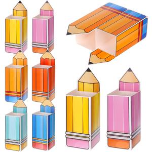 Sucrain 12Pcs Back to School Gift Boxes Bags Popcorn Candy Boxes, 3.5 x 10.5 inches