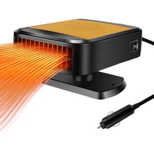 Car Heater, 12V 200W Portable Car Defroster Windshield Heater, 2 in 1 Heating & Cooling Fast Heating Defrost Defogger with Cigarette Lighter Plug for Vehicle, Car, RV, SUV