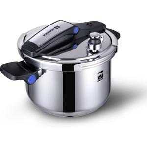 8QT Stainless Steel Pressure Cooker, Olla de presion, Cooking Pressure Cooker, Compatible with Induction and Gas Stovetops, Dishwasher Safe, One-Hand Opening Design