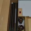 KAMANINA Single Curtain Rod 32 to 58 Inch(2.6-4.8Ft), 7/8 Inch Antique Bronze Adjustable Drapery Rod for Windows, Decorative Netted Texture End