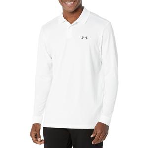 Under Armour Mens Matchplay Longsleeve Golf Polo (X-Large, (100) White / / Pitch Gray)