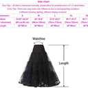 Women's Ankle Length Petticoats Long Plus Size Wedding Slips Crinoline Underskirt for Prom Evening Wedding Dress (Black) S