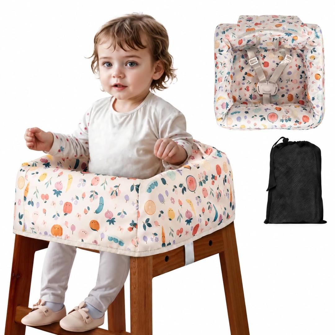 Baby High Chair Cover for Restaurants with Strap Pads & 3-Point Harness