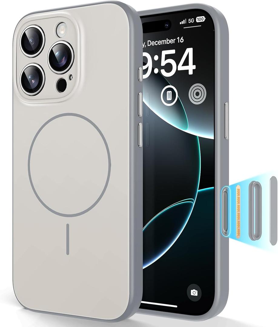 TAURI for iPhone 16 Pro Max Case, Upgrade Full Camera Protection, Camera Control, Compatible with Magsafe, Minimalist Slimmer Magnetic Phone Case for iPhone 16 Pro Max, Gray