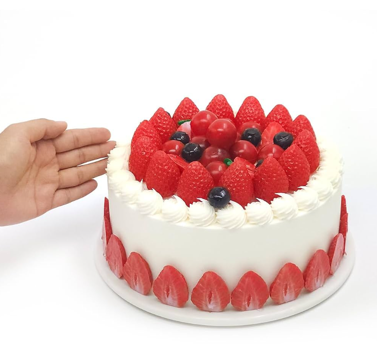 Nice purchase 6 inch Fake Birthday Cake Fake Food Bakery Shop Cake Display Model Party Decoration Faux Replica Cake (8" Wide with Style B)
