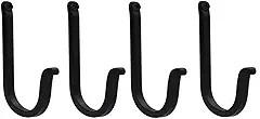 HDC Single Prong Wrought Iron Hooks, Vintage Hand Forged Iron Curved Metal Fasteners – Decorative Colonial Wall Décor, Heavy Duty Wall Hooks, Hangers for Keys, Coats, Robe, Bags, Home, Kitchen