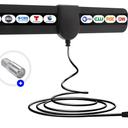 TV Antenna, 2025 New Digital Antenna for Smart TV, Support 360° Reception 4K 1080p All TV's for Local Channels, Smart Switch Amplifier Signal Booster 10.5ft Coax HDTV Cable, Portable Antenna Indoor