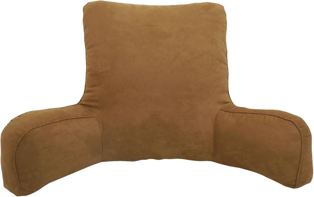Arlee Suede Oversized Bedrest Lounge Pillow, Reading Pillow for Bed, Back Support Pillow with Arms,Dachshund, Large