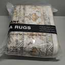 zesthome 5x7 Washable Rug-Stain Resistant Area Rugs for Living Room, Ultra-Thin Vintage Rugs, Non-Slip Backing Rug, Low Pile Large Area Rug, Boho Home Decor (Orange/Beige)