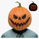 HugOutdoor Halloween Scary Pumpkin Mask Masquerade Cosplay LED Light Latex Pumpkin Full Head Mask for Costume Party