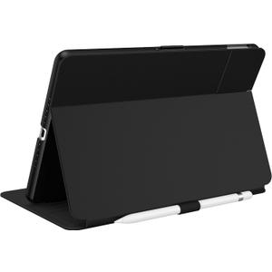 Speck Balance Folio Case for iPad 10.2 Inch (2019-2021) - Drop & Camera Protection, Slim Multi Range Stand, Apple Pencil Holder - Black/Black