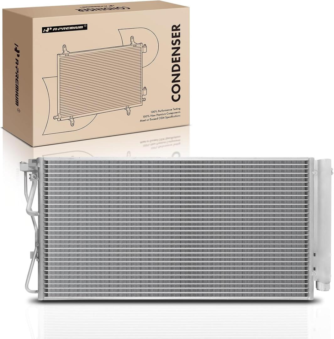 A-Premium Air Conditioning Condenser Compatible with Kia Rondo | for 2007-2010 Kia Rondo 2.4L 2.7L AC Condenser, Replace# 976061D100, Parallel Flow Aluminum Core, Stable Cooling & OE Fit
