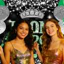 Prom Night Backdrop Prom 2026 Photography Background Black Green Congrats Grad Class of 2026 Graduation Party Decoration (Green, 7x5ft)