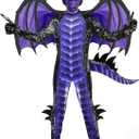 Spooktacular Creations Halloween Kid Dragon Costume, Boys Dragon Wings, Tail and Mask Set for Halloween Dress Up (X-Large(12-14 yrs), Purple)