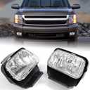 CHEDA Fog Lights Assembly Compatible with Chevy Silverado 1500 2500 3500 HD Models/Avalanche 1500 2500 2003-2007 (Fit No Cladding only) Bumper Driving Lamps Left&Right Clear Lens