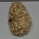 Flufymooz 100％ Pure Protein Ponytail Extension, 18 Inch Curly Claw Clip Ponytail Hair Extensions Natural Soft pony tail hairpiece for women-Light Blonde with White Blonde