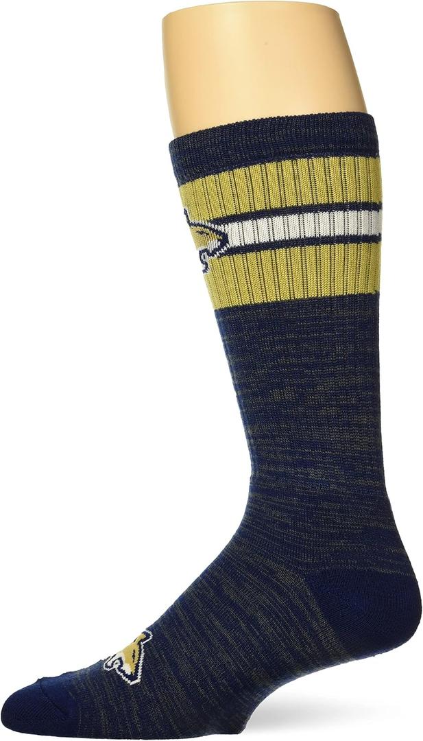 For Bare Feet NCAA Unisex Ncaa First String Crew Sock (Large, Team Color)