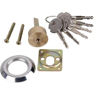 Brass Mortise Rim Cylinder Door Night Latch Lock Cross Shaped Nightlatch 6 Keys