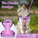 rabbitgoo Cat Harness and Leash Set, Escape Proof Soft Adjustable Vest Harnesses for Outdoor Walking, Easy Control Breathable Kitten Jacket with Reflective Strips, Pink & Purple, XS