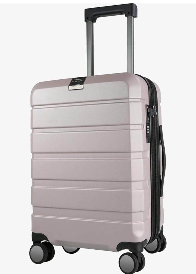 KROSER Hardside Expandable Carry On Luggage with Spinner Wheels & Built-in TSA Lock, Durable Suitcase Rolling Luggage with USB Port, Carry-On 20-Inch, Matte Purple/Pink