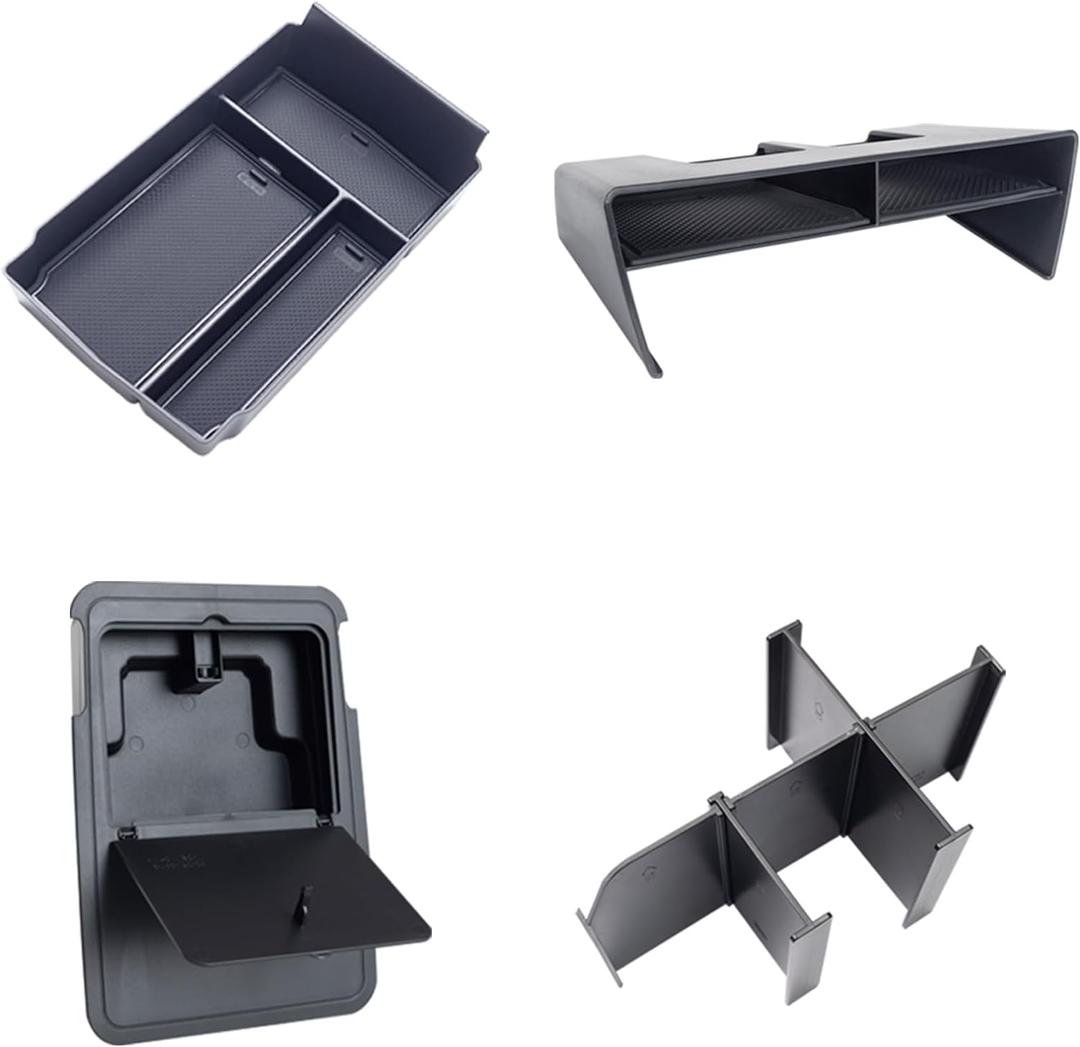 PIMCAR 4-Piece Center Console Organizer Set for 2023-2025 2026 Honda CRV Custom Fit Armrest Tray, Console Tray, Hidden Storage Box and Armrest Dividers ABS Material Car Interior OEM Accessories