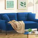 69" Small Sofa, Soft Small Couch with 2 Pillows, Comfy Love Seat Couches, Tool-Free Setup Loveseat Sofa, 700lb Load Sofas for Living Room, Cozy Couches for Living Room, Mini Couch for Bedroom, Blue