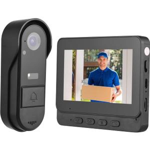 4.3 Inch IPS Screen Wireless Doorbell with Camera Outdoor IP65 Waterproof 1080P Wireless Doorbell Intercom Infrared Night Viewing 2 Way Intercom for Home Office Villa Apartment