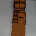 ROTHWELL 5 Watch Travel Case Storage Organizer for 5 Watches | Tough Portable Protection w/Zipper Fits All Wristwatches & Smart Watches Up to 50mm (Blue/Tan)