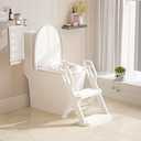 Toddler Potty Training Toilet Seat-Alongside Foldable Potty Train Chair Adapter, Potty Seats with Steps Ladder for Toddlers Kids, Boys, Girls, Child, Baby, and Must-Haves Portable Step Stool Supplies