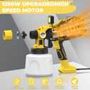 Paint Sprayer for House Painting, Paint Sprayer with 1250W Powerful Copper Motor, 1400ml (47oz) Container, 5 Brass Nozzles & LED Light, Easy to Clean for House, Fence, Furniture, DIY, Garden, Wallsr