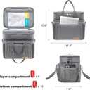 Lunch Bag-Double Deck Insulated Lunch Box for Men Women, Soft Leakproof Thickened Cooler Bag for Work , Picnic, Outdoor, Camping, Travel with 2 Ice Packs (Gray15L)