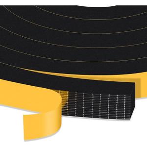 Trisiki Door Weather Stripping, High Density Foam Insulation Tape for Door, Soundproof Weatherproof Door Window Weather Stripping, Adhesive Foam Gasket Tape, Air-Tight(1/2 in x 1/2 in x 13Ft)