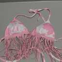 Women Western Cowgirl Fringe Top - Country Concert Outfits Sexy Halter Cow Print Festival Rodeo Rave Tank Shirt (Cow Pink White, XS)